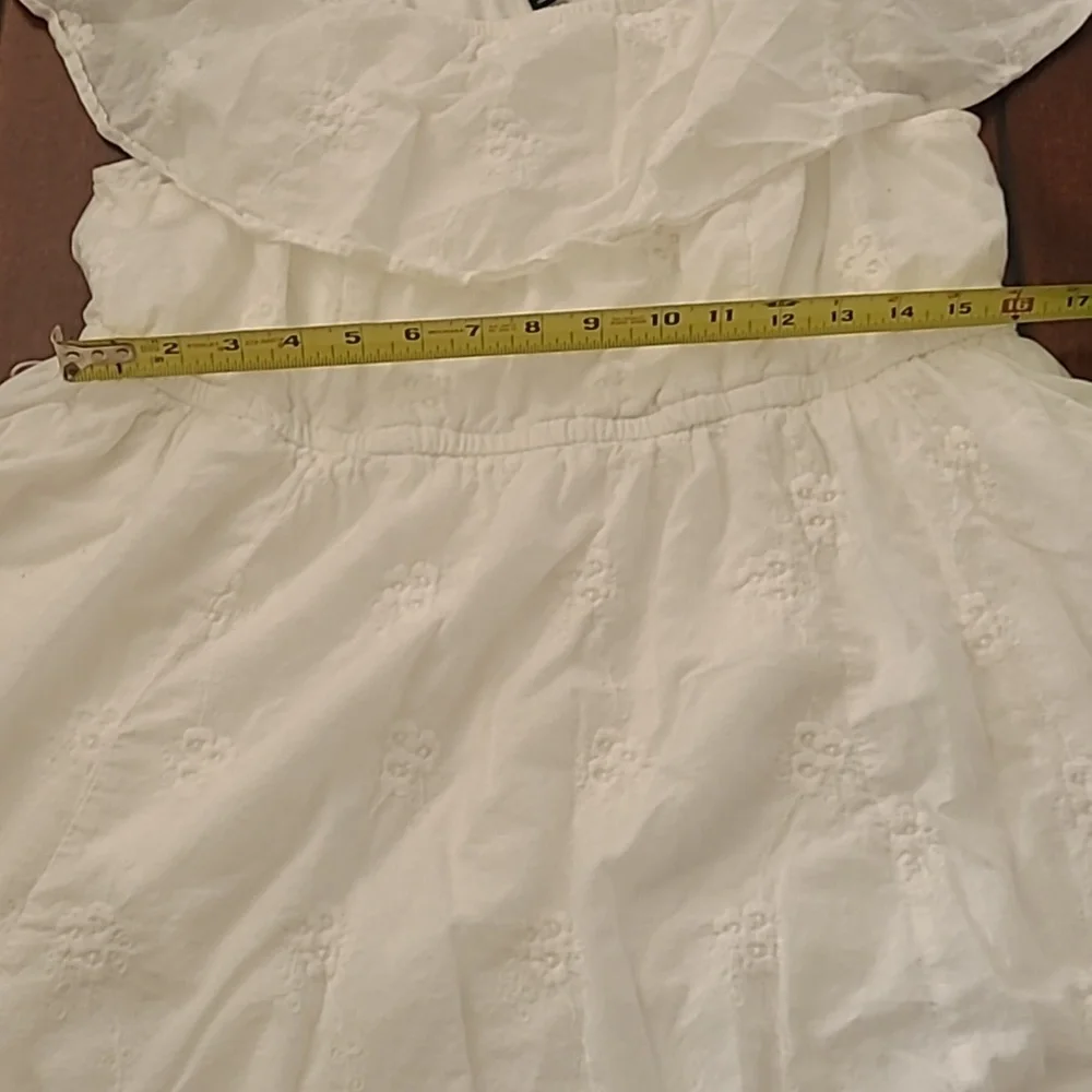 Torrid White Ruffled Off Shoulder Embroidered Dress Size 1 (1x) *NO WAIST TIE*
